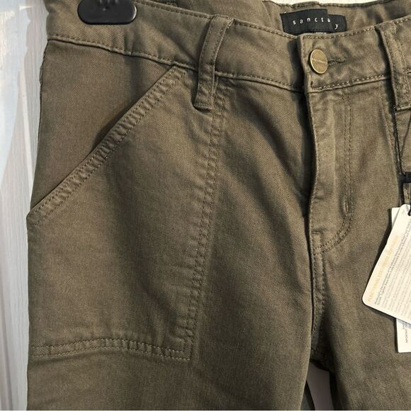 Sanctuary Admiral Skinny Utility Pants Fatigue Olive Green Size 27 - Picture 3 of 12